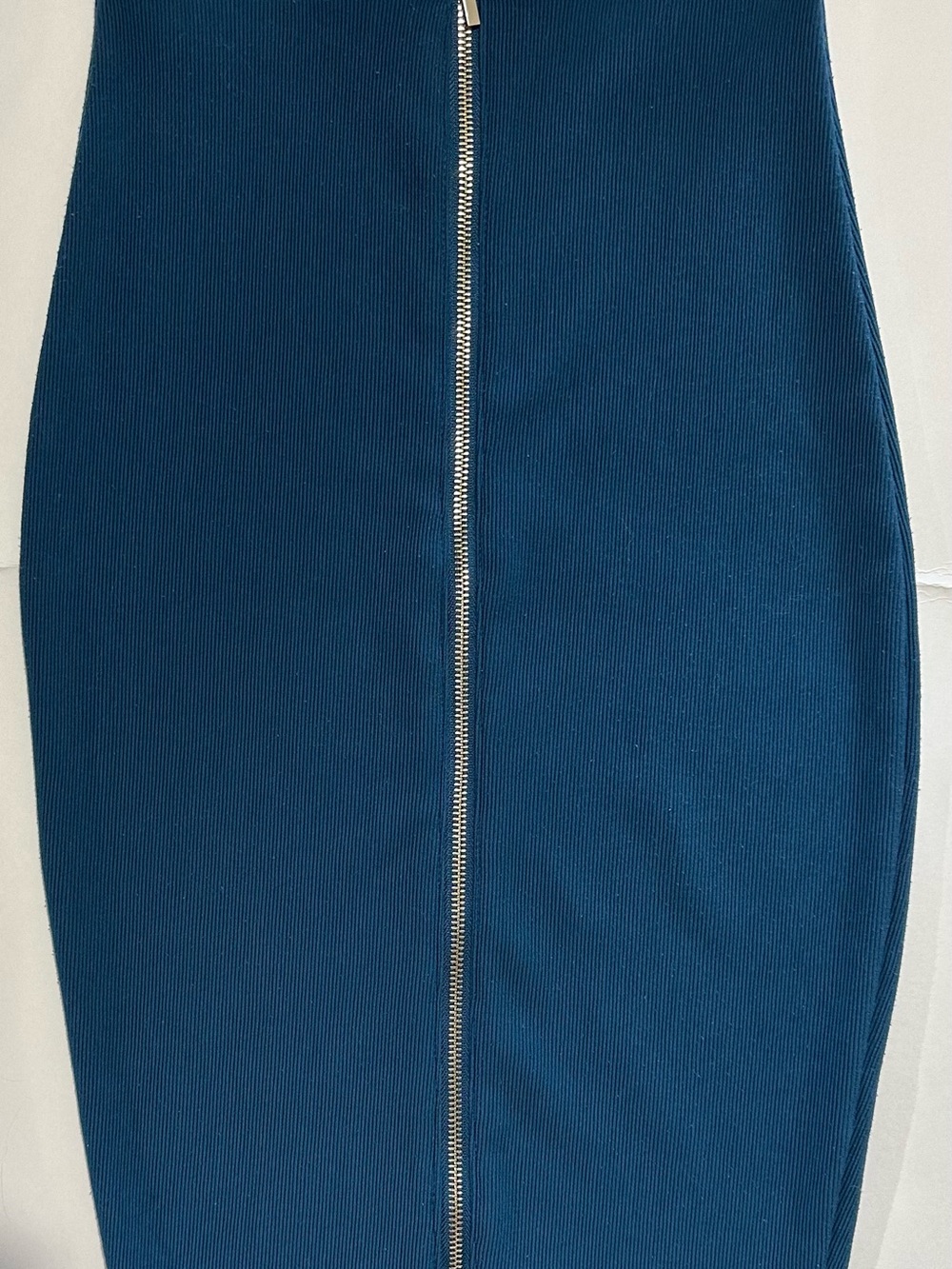 Ribbed Bodycon Front Zipper Pencil Skirt SZ Small